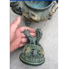 青铜老香薰炉双龙戏珠鎏金神兽香薰炉
