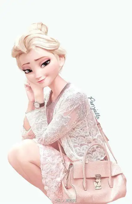 求图片冰雪奇缘艾莎素描图
