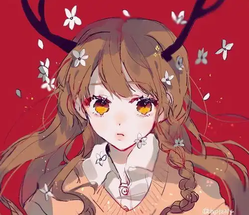 这些好看的红色插画头像,让你在2019红红火火
