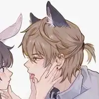 猫耳男兔耳女情侣头像一对

