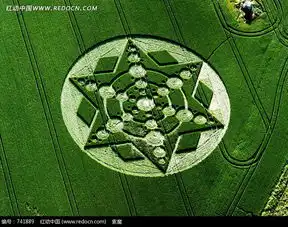 绿色五角星麦田怪圈图片741889
