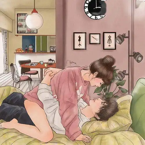 超污又超甜的情侣日常插画,老脸看红了
