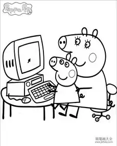 卡通人物简笔画粉红猪小妹简笔画图片
