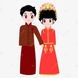 古代古装民国结婚礼服喜服新郎新娘手绘插画素材图片免费下载高清psd千库网图片编号11121056
