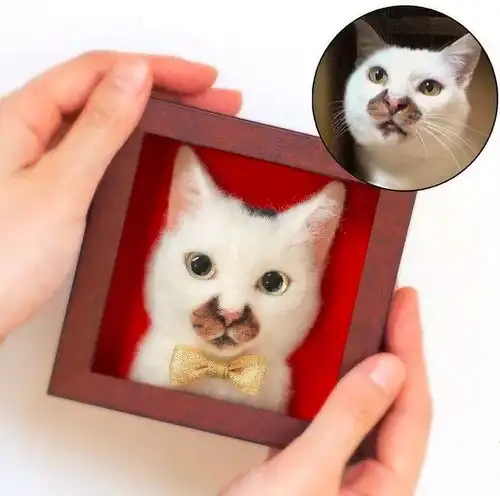 以假乱真羊毛毡立体猫咪
