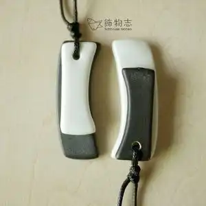 饰物志黑白钢琴键简约项链女长款手制陶瓷首饰情侣礼物

