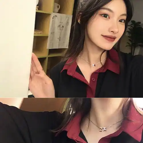项链女学生韩版简约百搭情侣闺蜜26个幸运英文字母吊坠锁骨链定制
