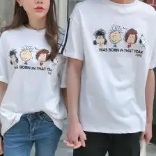 短袖衬衫宽松学生情侣上衣
