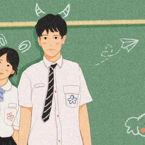 插画意境情侣头像砰砰在左边,你在砰砰里
