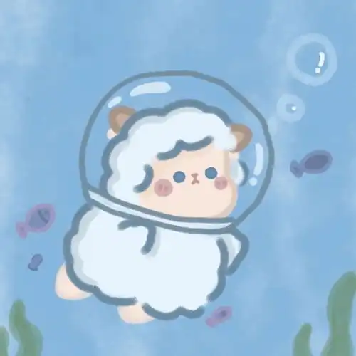 情侣头像小羊鲨鱼卡通可爱
