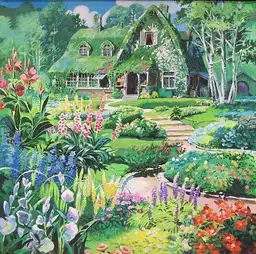 临摹宫崎骏的画作魔女宅急便开场动画一个场景