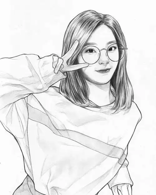 线描女装头像合集,张张精品抢着临摹
