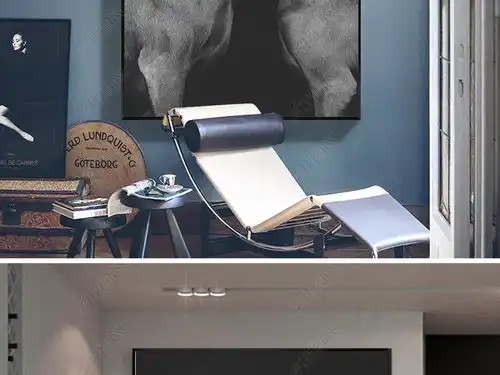 北欧现代简约黑白狗狗情侣装饰画图片下载
