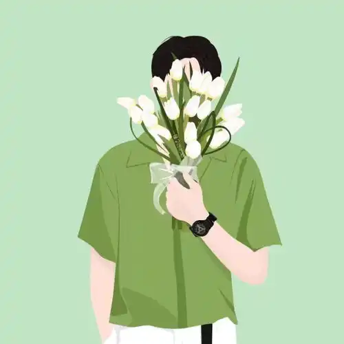 情侣头像插画小众绿色超爱这组情头,画师超棒
