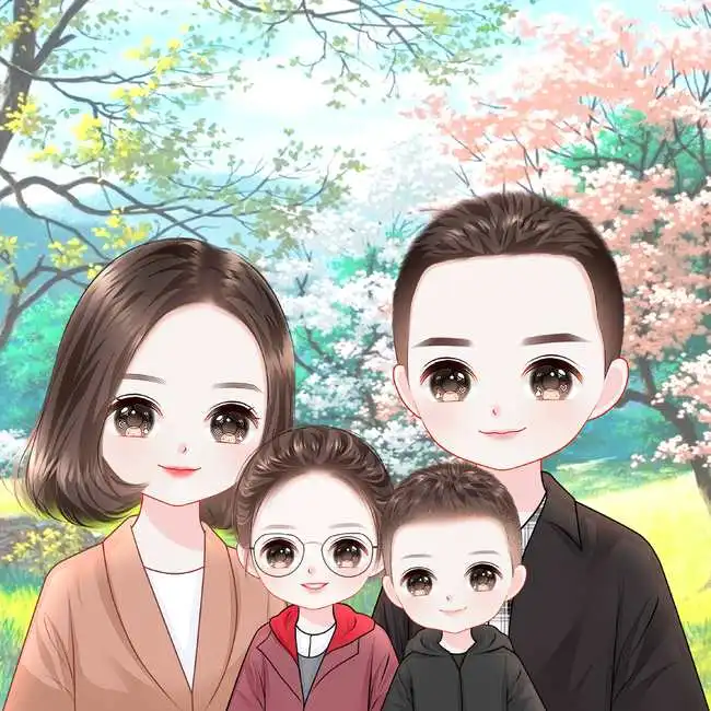 美满家庭头像,一家三口四口头像,温馨甜蜜
