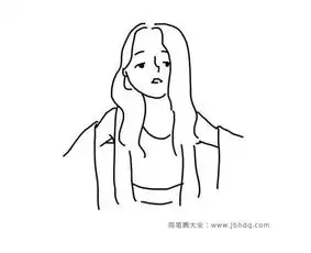 9张漂亮的女孩简笔画图片
