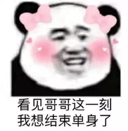 脱单表情包看见哥哥这一刻,我想结束单身了
