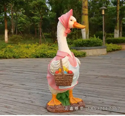 玻璃钢卡通鸭子雕塑河池玻璃钢鸭子雕塑厂灵鑫雕塑
