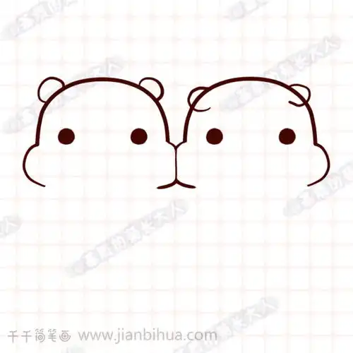 两只小仓鼠简笔画

