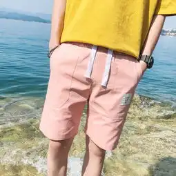 短裤男夏天纯棉沙滩裤学生休闲运动五分裤韩版情侣潮裤子
