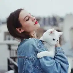 求一张类似的女生和猫的头像,谢谢了
