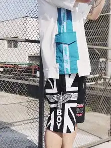 pumaxfenty夏日沙滩风情侣款圆领拼色织带复古inst恤套装
